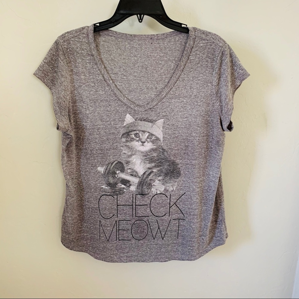 Cute Kitten Graphic Tee “Check Meowt”